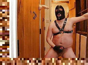 Gimp Deepthroating and Masturbation