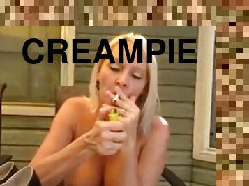 Smoking babe creampie