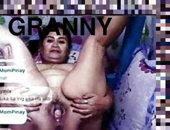 aasialainen, karvainen, masturbaatio, pillu-pussy, kypsä, isoäiti-granny, milf, äityli, sormettaminen, filippiino