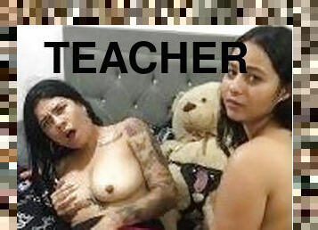 masturbação, professor, adolescente, caebça-vermelha, namorada, colégio, pequeno, tetas-pequenas