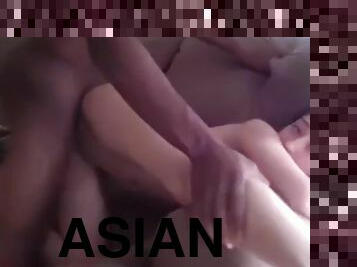 asiatique, énorme-bite, interracial