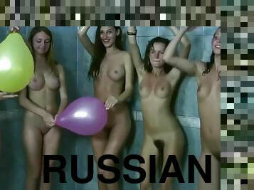 Censored version of Russian/Ukrainian girls pool games