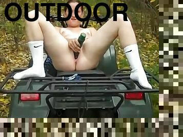 Country girl fucked outdoors on a four wheeler