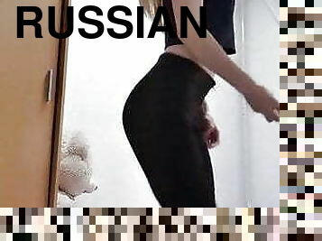 russian blond legging dance 