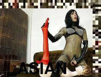 asia, waria-shemale, penis-besar, latex