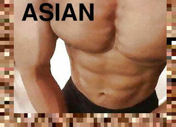 asiatique, mamelons, gay, branlette, massage, musclé