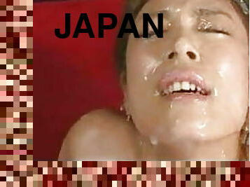 asiático, chupanços, tiro-ao-alvo, japonesa, gangue, engolindo, facial, ejaculação, bukkake, chinesa