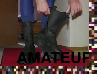 amateur, fétiche, solo, bottes, réalité