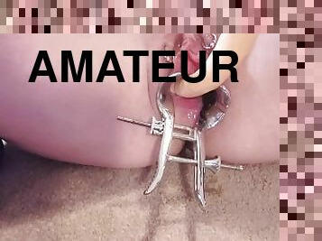 masturbation, chatte-pussy, amateur, jouet, percé, gode, fétiche, solo, géant, tatouage