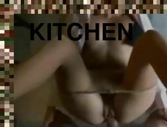 Fuck in the ass in the kitchen