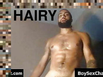 Hot brazilian showing his hairy cock