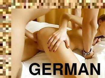 German Teen fucked hard on bed