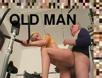 Teen gym babe fucks old man