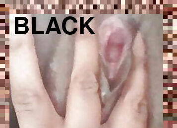 masturbation, orgasm, fitta-pussy, kvinnligt-sprut, svart, fingerknull, amerikansk, vått, afrikansk