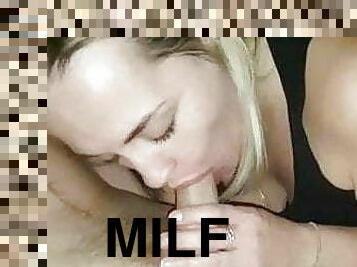 Blonde MILF sensual blowjob
