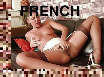 peluda, masturbação, cona-pussy, mulher-madura, vintage, francês, stip, meias, excitante, langerie