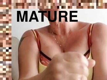 Mature slut helps BBC cum