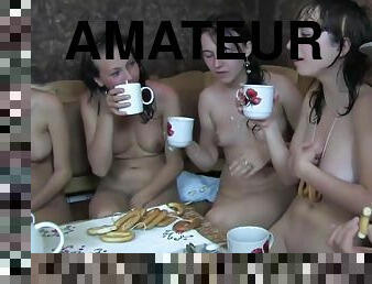 nudist, amatør, teenager, europæisk, euro, sjov