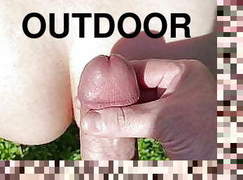 Backyard cumshot