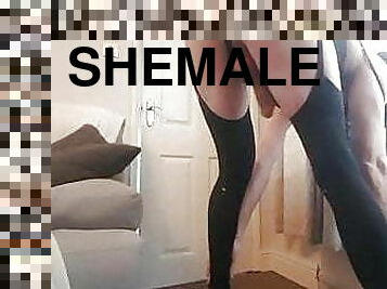 shemale, ladyboy, britisk, undertøy, webkamera, dansing, alene