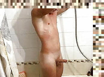 bañando, masturbación, amateur, adolescente, gay, paja, espía, corrida, a-solas, musculada