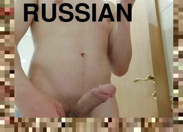 masturbation, russe, amateur, ejaculation-sur-le-corps, énorme-bite, maison, branlette, doigtage, secousses, ejaculation
