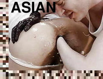 asiatique, fisting, jouet, gay, couple