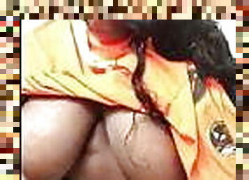 gros-nichons, grosse, masturbation, jouet, black, belle-femme-ronde, joufflue, naturel