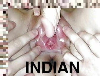 clito, masturbation, orgasme, chatte-pussy, femme, maison, indien, serrée