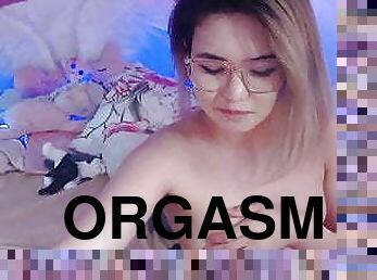 asiatisk, masturbation, gammal, orgasm, kvinnligt-sprut, 18år, dildo, äldre