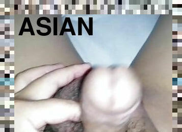 asiatisk, masturbation, amatör, cumshot, juckande, ensam, verklighet