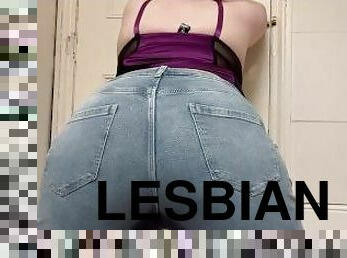 pissing, lesbisk, truser, jeans