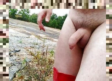 masturbation, utomhus, publik, amatör, mogen, cumshot, gay, sprut, fetisch, exhibitionist