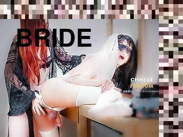 asiatique, mariée, esclave, doigtage, pieds, mariage, chinoise, maîtresse, lait, domination