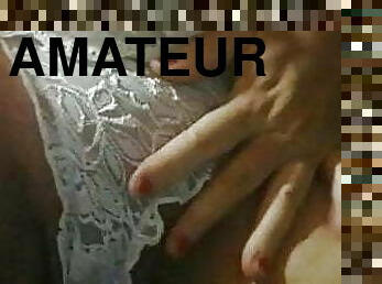 masturbation, amateur, milf, maison, culotte, européenne, blonde, euro, lingerie