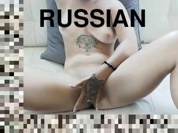 cona-pussy, russo, sozinho, molhado, tatuagem