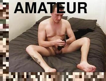 masturbation, amateur, anal, ejaculation-sur-le-corps, gay, doigtage, secousses, gode, solo, minet