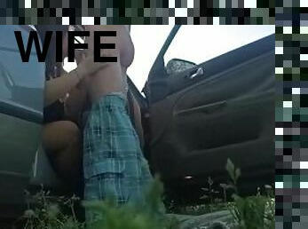 Dogging wife outdoor sex with stranger