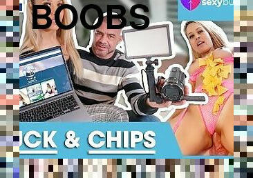 Dutch Porn: He Fucks, She Eats Chips (Dutch Porn)! SEXYBUURVROUW