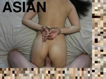 asiatique, chatte-pussy, maigre, amateur, énorme-bite, interracial, maison, couple, natte, petite-amie