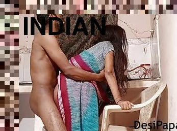 Indian Bhabhi With Her Husband In Kitchen Fucking In Doggy