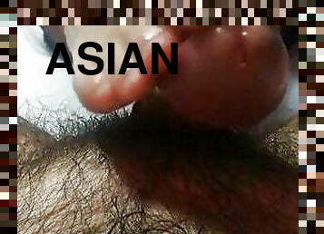 asiatisk, amatør, massage, pik