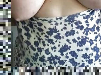 teta-grande, gordo, público, amador, bbw, natural, mamas, fetiche, flashar