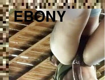 creamy balcony fun w/ petite ebony