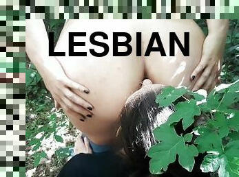 lesbiana, novia, culazo, bosque
