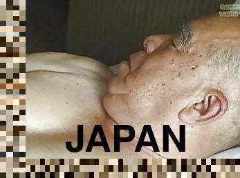 asiático, masturbación, maduro, gay, japonés, musculada