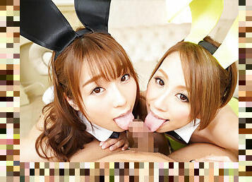 Erika Kitagawa & Tsubasa Hachino in Erika Kitagawa & Tsubasa Hachino God's View Sexual Harassment Bunny Bar with Creampies - MiluVR