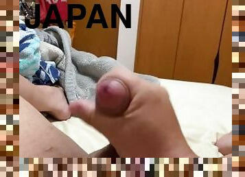 masturbation, amateur, ejaculation-sur-le-corps, gay, japonais, branlette, joufflue, point-de-vue, solo