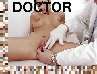 doutor, mulher-madura, brinquedo, dedos, fetiche, morena