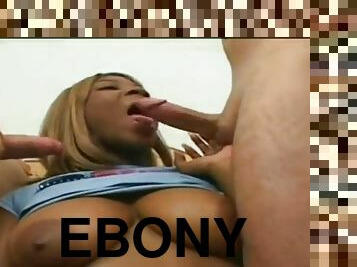 Ebony teen threesome